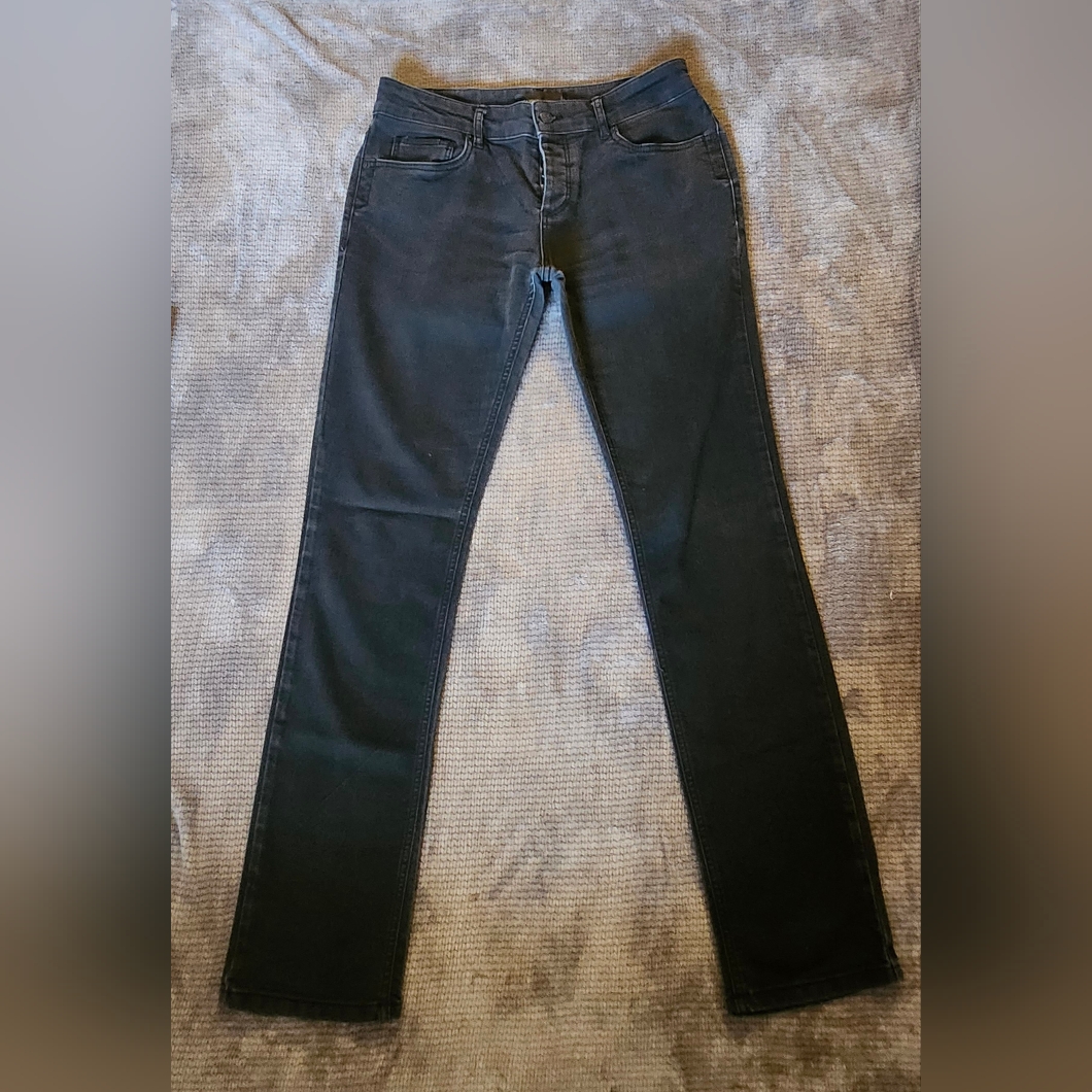 Zadig & Voltiare Plative Shiny Womens Jeans, Washed Black Sz 32 Straight Leg